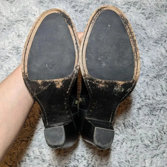 Frye Black Ankle Booties Heel Jenny Leather Zipper Equestrian 8.5 - Picture 13 of 13